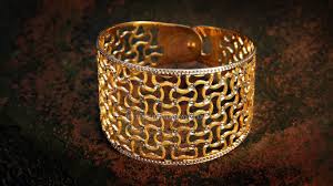 22kt gold mountain style bracelet us$ 1,734: Big Gold Cuff From Rakesh Jewellers South India Jewels