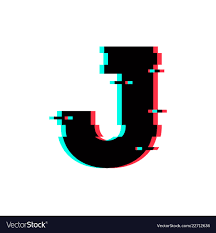 logo letter j glitch distortion