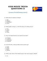 Answer the below questions to reach the next level. Kids Movie Trivia Questions Ii Trivia Champ