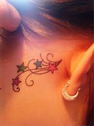 Getting a tattoo behind the ear is slightly more discreet than getting something done on the inside of the ear. Star Tattoos Behind Ear Meaning Tattoos For Daughters Star Tattoos Star Tattoo Designs