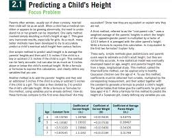 Solved Predicting A Childs Height Focus Problem Parents