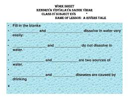 Download printable worksheets, test papers for class 3 evs with questions answers for all topics and chapters as per. Class Iv Evs Topic A River S Tale Ppt Download