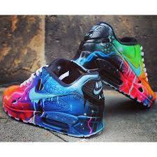 Custom Galaxy Black Air Forces Nike Air Max 90 Blue Galaxy Style Painted Custom Shoes Sneaker 323 Liked On Polyvore Featuring Sh Nike Shoes Air Max Sneakers Nike Air Max Nike Air Max