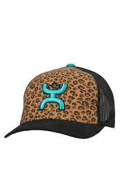 Hooey Leopard With Turquoise Hands Up Logo Black Mesh Back Cap Country Hats Cowgirl Hats Cowgirl Style