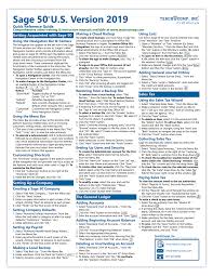 Buy Sage 50 2019 Quick Reference Cards Teachucomp Inc