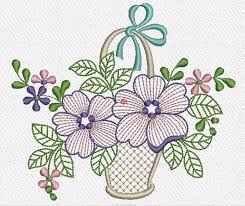 Download Beautiful Basket Of Flowers Embroidery Design Embroidery Free Download Hand Embroidery Art Applique Quilts Flower Machine Embroidery Designs