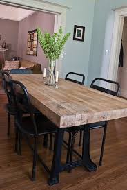 Ian Stephanie S Charming Salvaged Style House Tour Modern Kitchen Tables Wooden Dining Tables Home