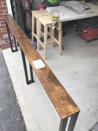 Behind The Couch Table Made Custom To Order Usb Charging Etsy In 2020 Diy Sofa Table Couch Table Diy Table Behind Couch
