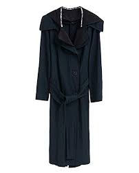 Bimba Y Lola Womens Long Midnight Blue Raincoat 182br5001