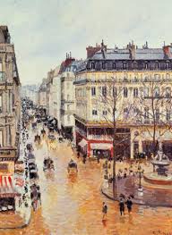 This also applies to the use of afternoon and evening. Pissarro Rue Saint Honore In The Afternoon Effect Of Rain Art Print