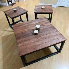 Gray concrete coffee table (large size). Large Contemporary Coffee Table End Table Set Solid Wood Construction With Rustic E Beautiful Furniture Coffee Table End Table Set Contemporary Coffee Table