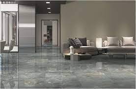 Simple Grey Living Room Floor Tiles
