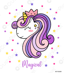 Lustige bilder zeichnen einfach, gesichter zeichnen mit wenig aufwand ein gesicht, happy painting! Niedlich Lila Baby Einhorn Magische Kopf Gesicht Einfache Doodle Umriss Stock Vektorgrafi Crushpixel