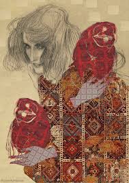 Eiruvsq Portraiture Art Collage Drawing Contemporary Artwork