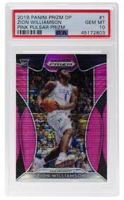 Was able to cop 1 of 1 a super rare zion williamson! Zion Williamson 2019 20 Panini Prizm Draft Picks Prizms Pink Pulsar 1 Rc Psa 10 Pristine Auction