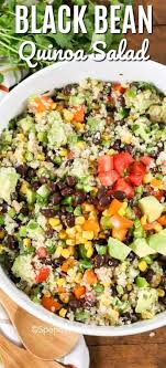 This Easy Black Bean Quinoa Salad Is Deliciously Simple Full Of Fresh Veggies All Tossed In A Zesty Lime Dressin Bean Salad Recipes Quinoa Salad Fresh Veggies