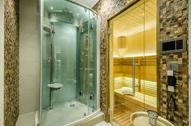 Oct 11, 2018 · if you do not plan to leave the door open, you'll need to add a transom to the top of the door or install radiant heat, not only to regulate temperature but also to allow the shower to dry so as to prevent mildew. Sauna And Steam Rooms Contemporary Basement London By Tristram Design Houzz