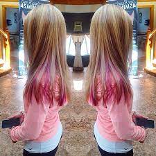 Blonde Pink Highlight Lowlight Longhair Peekaboo Peekaboo Hair Kids Hair Color Hair Color Streaks