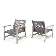 Amazon Com Great Deal Furniture Viola Outdoor Wood And Wicker Club Chairs Set Of 2 Teak Finish And Mixed Patio Chairs Outdoor Dining Chairs Outdoor Chairs