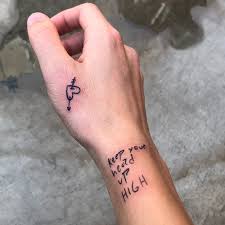 After you've narrowed in on some size and design ideas, it's smart to print or make your own rough sketch on paper, cut it out, place it on your wrist, and make adjustments in size, design, color, and angle/orientation. 557 Celebrity Wrist Tattoos Steal Her Style