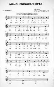 Not Angka Mengheningkan Cipta Lagu Anak Kucing Kucing