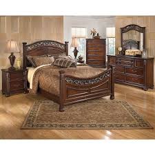 The dining table's textured white pedestal base feels rich and substantial, while the inlay tabletop with plank effect is beautified with a light grayish brown finish for a relaxed sensibility. Leahlyn Panel Bedroom Set Signature Design By Ashley Furniture Furniturepick