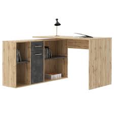 Je déballe et installe avec vous un bureau @cdiscount. Bureau D Angle Carmen Table Meuble De Rangement Integre Et Modulable 4 Etageres 1 Porte Et 1 Tiroir Decor Chene Sauvage Beton Fonc Cdiscount Maison