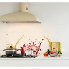 Credence De Cuisine Adhesive En Verre De Synthese Splash De Jus De Fruit L 120 X H 50 Cm Achat Vente Credence Credence De Cusine Splash De Cdiscount