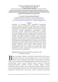 Check spelling or type a new query. Pdf Studi Kemampuan Mahasiswa Mendesain Perencanaan Pembelajaran Matematika Di Sekolah Menengah Pertama Berbasis Pendekatan Saintifik