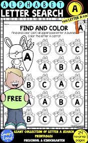 Alphabet Practice Free Letter A Search Worksheets Alphabet Practice Kindergarten Literacy Printables Alphabet Homework
