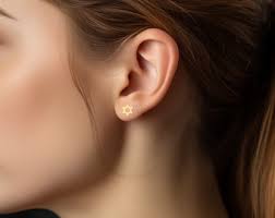 Magen David Earrings, 14K Gold Star of David Stud Earrings, Jewish Star Of  David Studs, Magen David Jewelry