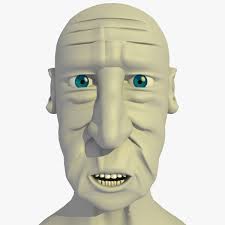 19 Baş Morphs ile Yaşlı Adam Jim Head Karikatür 3D Model $10