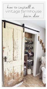 Antique american oak weathered barn door: How To Install A Vintage Farmhouse Barn Door Table And Hearth