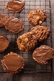 Chewy Apricot And Sunflower Anzac Biscuits With Chocolate Bases Recipe Anzac Biscuits Recipes Food