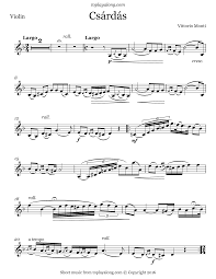 Monti Csardas Violin Sheet Music Violin Music Sheet Music