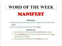 Manifest (transportation) a manifest, customs manifest or cargo document is a document listing the cargo, passengers, and crew of a ship, aircraft, or vehicle, for the use of customs and other officials. Word Of The Week Manifest Sri Ucsi Secondary School Facebook