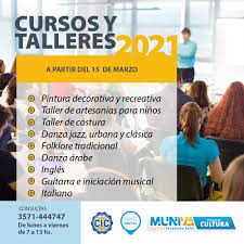 Talleres para los fines de semana. Los Cursos Y Talleres En El Cic Comenzaran El 15 De Marzo Municipalidad De Villa Ascasubi
