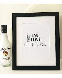 Malibu is entering 2021 with a splash of sparkling malt + coconut in four mouthwatering flavors. Malibu Print Malibu And Coke Malibu Lover Alcohol Print Wall Art Quotes Coke Gifts Alcohol