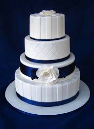 All white & glitter with fresh roses #w110. Navy Blue And White Wedding Cake