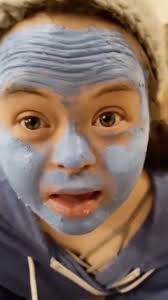 Skin care at its best. Thought this would make you smile! Grace loves a  good face mask:) 🩵 #downsyndrome #skincare #reelsviralfb #candidlykind  #Smurfette #blueface