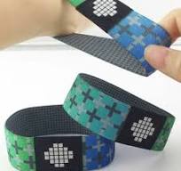 PE007 Elastic Polyester Reusable NFC Bracelet Customized Fabric Sports  Wristband