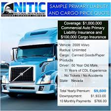 As you might guess, hazardous materials come. Sample Truck Insurance Price Quotes