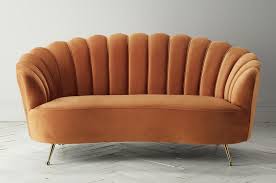 This vintage copper velvet couch is the best. Perch Parrow Brooke Velvet Sofa In Rust Orange