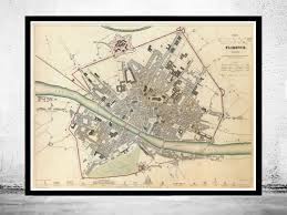 International association of embroidery sribna nytka 133 km. Original 1905 City Map By Meyers Italy Antique Original Map Florence Home Decor Home Living Efp Osteology Org