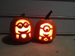 Minion Pumpkin Carvings From Despicable Me Making The One On The Right For My Granddaughter Today Minion Pumpkin Carving Pumpkin Carving Minion Pumpkin