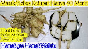 Ketupat metode 5 30 7. Cara Rebus Masak Ketupat Cepat Matang Hemat Gas Hanya 40 Menit Youtube