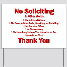 Cigera private property no trespassing, no soliciting and no loitering signs with stake, 16x12.5 inch rust free metal yard warning signs, great for house and business. No Soliciting Yard Signs Cafepress