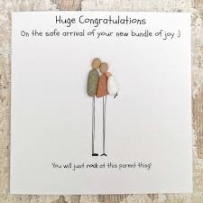 New Baby Card Pebble Art Stone Art Cute Card Baby Shower Etsy Pebble Art Stone Art New Baby Cards