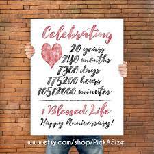 20th wedding anniversary gift giving tips more ideas around the 20th wedding anniversary themes 20th Anniversary 20 Year Anniversary Gift Print Wedding Anniversary Poster Gift Important Stats Family Tree Marriage Art Modern 20 Year Anniversary Gifts 20 Year Anniversary 20th Anniversary Ideas