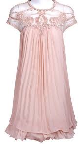 Light Pink Short Sleeve Lace Pleated Chiffon Dress 43 55 Vestidos Moda Feminina Looks